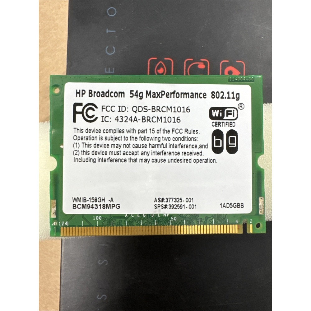 HP 392591-001 Broadcom BCM94318MPG Mini PCI b/g Wireless WMIB-158GH